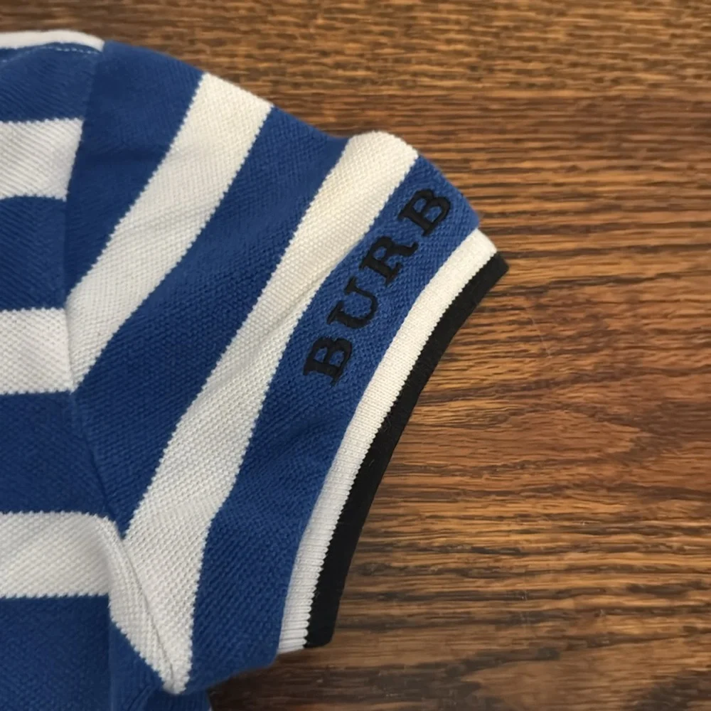 Burberry Blue and White Striped Kids Polo size 7 - Picture 3 of 4